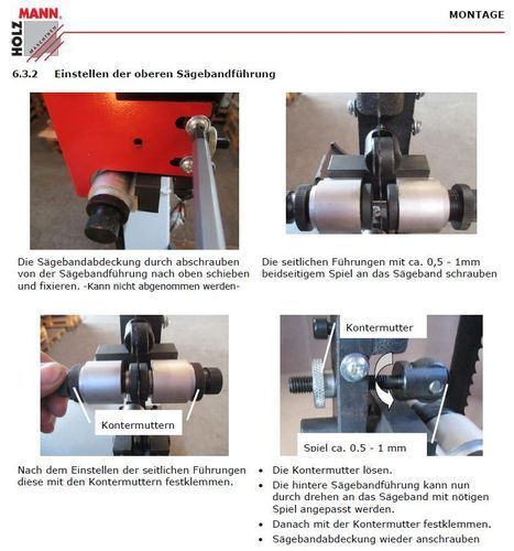 Holzmann Holzbandsäge HBS400_400V mit Profi Sägebandführung und Parallelanschlag