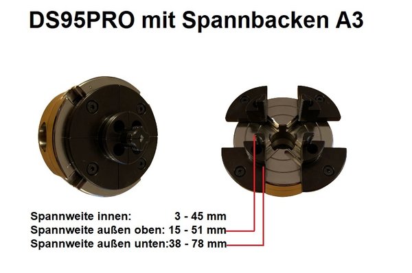 4-Backenfutter-Set Spannfutter Drechselfutter drechseln selbstzentrierend DS95PRO